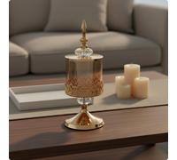 2 Pezzi Barattolo in Cristallo con Coperchio Stile Europeo Arredo Casa
