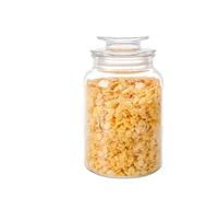 2 pezzi barattolo sigillato in vetro trasparente for alimenti multicereali bottiglia di stoccaggio in dado tè caffettiera contenitore for da cucina frutta secca(M)