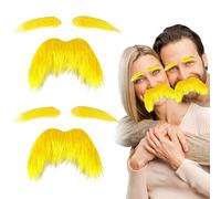 2 Pezzi Barba e Sopracciglia Finte Autoadesive | Decorazioni Costumi Divertenti per Lorax, Halloween, Natale e Feste Cosplay