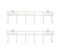 2 Pezzi Barra Portautensili Cucina Sospensione, Appendi Mestoli Da Cucina Acciaio Inossidabile, Appendi Utensili Da Cucina Esonerare, Portaspezie Da Appendere, Ganci per utensili da cucina, Bianco