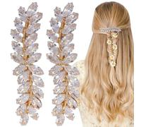 2 pezzi barrette per capelli per donne orecchie di grano barrette d'oro rhaped per donne accessori per capelli vintage clip scintilla
