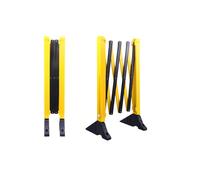 [2 pezzi] Barricate estensibili 103''/260cm, Giallo e Nero, Barriere Temporanee con Porta Lunga In Metallo Retrattile Traffico Recinzione Traffico Retrattile