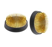 2 Pezzi Base a Spilli per Composizioni Floreali in Rame Nero, Tonda | Utensile per Ikebana, Fissaggio Stabile dei Fiori Recisi, Aiuta L’assorbimento D’acqua, Copertura in Gomma
