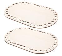 2 Pezzi Base Culla Uncinetto in Legno per Cestini e Borse Fai | Fondo Liscio e Robusto, Forma Beige, per Creazione Cestini e Borse, Legno Naturale