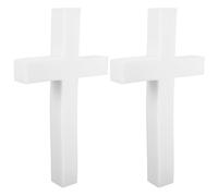 2 Pezzi Base in Spugna a Forma di Croce per Decorazioni Floreali(Bianco) | Superficie Liscia, Leggera e Facile da Modellare, Adatta a Chiese, Matrimoni, Cimiteri, Tombe, Altari e Sale Eventi