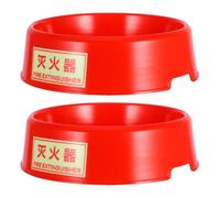 2 Pezzi Base per Estintore in Plastica Rossa, Supporto da Pavimento | Finitura Luminosa al Buio, per Estintori Abc Portatili, Uso in Uffici e Ingressi, Stile Minimalista