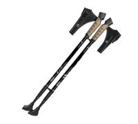 2 pezzi Bastoncini da trekking telescopici in lega di alluminio Stampella Senderismo Bastone(2PCS Black)