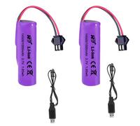 2 Pezzi Batteria Agli Ioni di Litio, 1000 mAh 3,7 V 14500 RC Batterie Ricaricabili con USB cavo di Ricarica, Batteria SM-2P Plug per Auto RC, Carri Armati, Passeggini, Barche