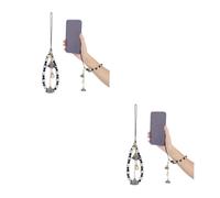 2 Pezzi Beads Flower Phone Lanyard Lost Wrist Strap For Stylish Handheld Accessory With Random Flower Colors