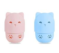 2 Pezzi Beauty Blender Holder, Custodia da Viaggio Blender Sponge Blender, Supporto in Silicone per Spugna per Il Trucco, Lavabile e Riutilizzabile, Adatto a Casa, Gite, Viaggi, Ecc (Rosa, Blu)
