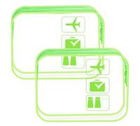 2 Pezzi Beauty Case da Viaggio, Busta per Liquidi Aereo, Beauty Case Trasparente, Borsa Portatile Trasparente, Busta Trasparente per Liquidi Aereo(Verde Trasparente)