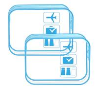2 Pezzi Beauty Case da Viaggio, Busta per Liquidi Aereo, Beauty Case Trasparente, Borsa Portatile Trasparente, Busta Trasparente per Liquidi Aereo(Blu Trasparente)