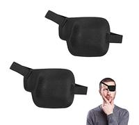 2 Pezzi Benda Occhio Pigro Adulto, Regolabili Patch per Occhio Pigro per l'Occhio Sinistro Confortevole Benda Medica Nera