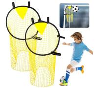 2 Pezzi Bersaglio per Allenamento da Calcio Obiettivo, Porta Calcio, Tiro Angolare Attrezzatura, Rete da Calcio con Cinghie Regolabili, per Calcio Precisione Formazione (45 x 60 cm, Giallo)