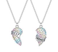 2 Pezzi Best Friends Collana, Collane migliori amici,collane con ciondolo a forma cuore dell'amicizia,collana dell'amicizia della collana BFF,regalo compleanno per i migliori amici