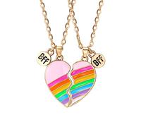 2 pezzi BFF Collane Best Friends Collana dell'amicizia Collana arcobaleno Regali di compleanno Ciondolo a catena Regali per ragazze