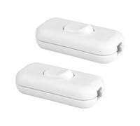 2 Pezzi Bianco Interruttore Torpedo, 6A 250 V, Interruttori in Linea Bipolare, Interruttore a Cavo in Linea, per 2 O 3 Lineas Piccoli Elettrodomestici, Lampade da Scrivania, Lampade da Comodino