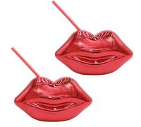 2 Pezzi, Bicchieri da Discoteca con Labbra Rosse Calde, per Addio al Nubila8200