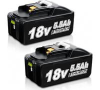 2 pezzi BL1850B 5,5 Ah di ricambio per batteria Makita BL1860B BL1840B BL1830B BL1820B compatibile con utensili a batteria Makita da 18 V e caricabatterie