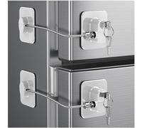2 Pezzi Blocca Bambini per Frigorifero e Cassetti, Blocca Chiusura Cassetti con Potente Adesivo, Sicurezza Chiudi Cassetti Bambini per Frigorifero Armadietto, Cassetto, Armadio-Blanc
