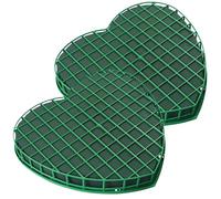 2 Pezzi Blocchi di Fiori in Schiuma a Forma di Cuore a Griglia, Piatto per Fiori per Auto Nuziale con Ventosa con Cuore di Argilla per Matrimonio, Compleanno,DIY (20 * 21 cm)