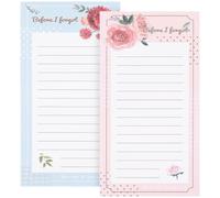 2 Pezzi Block Notes Magnetico per Frigorifero, Quadernino Piccolo in Carta | Lista Spesa e Appunti Rapidi, Montaggio Salvaspazio su Metallo, Motivo Floreale Semplice e Moderno