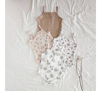 2 pezzi Body neonata con stampa floreale, di stile carino campagnolo, adatto per primavera/estate 6-9M,9-12M,12-18M,18-24M,1-3M,3-6MTessuto