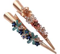 2 pezzi Boho Iris libellula lungo becco d'anatra becco alligatore denti tono oro metallo clip per capelli per le donne Design pratico