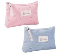 2 Pezzi Borsa Cosmetica da Viaggio, Sacchetto Cosmetico, Bustina Portatutto Ragazza Makeup Bag Necessaire Donna Sacchetto, Borse Per Il Trucco Stampate con Cerniera