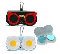 2 Pezzi Borsa per Occhiali da sole, Porta Occhiali Borsa PU Pelle Custodia Occhiali da Sole Custodia Occhiali Morbida Occhiali Astuccio Antigraffio Occhiali Borsa Occhiali Portatile Per Donna Uomo