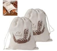 2 Pezzi Borsa per Pane in Lino, Sacchetto per Pane in lino, 39 × 29,5 cm sacchetto di frutta, Sacchetto Pane Riutilizzabili, con Coulisse Busta Pane Stoffa, Sacchetto Pane, per Pane Prodotti da Forno
