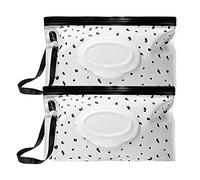 2 pezzi Borsa per salviette umidificate per bambini Scatola per salviette umidificate in viaggio, borsa riutilizzabile Contenitore per salviette umidificate per viaggi, casa, (Bianco)
