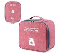 2 pezzi Borsa Pronto Soccorso, Kit di Primo Soccorso Vuota Pacchetto di Medicina per Casa in nylon per le emergenze a casa, in ufficio, in escursionismo (Rosa)