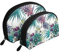 2 pezzi borse per cosmetici attualità hawaii fiori di orchidea pino borsa da viaggio per trucco borsa da toilette da donna