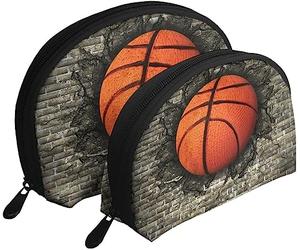 2 pezzi borse per cosmetici borsa da viaggio per trucco da viaggio incorporata in muro di mattoni da basket borsa da toilette da donna