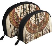 2 pezzi borse per cosmetici borsa per trucco da viaggio in pergamena egiziana hipster antica borsa da toilette da donna