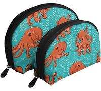 2 pezzi borse per cosmetici borsa per trucco da viaggio per animali subacquei nel mare profondo borsa da toilette per donna