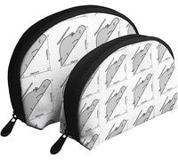 2 pezzi borse per cosmetici borsa per trucco da viaggio triangolo divertente matematica ippopotamo borsa da toilette da donna