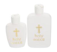 2 Pezzi Bottiglia D'acqua Santa Decorativa 100ml in Plastica, Ricaricabile | Acqua Santa e Olio Santo, Uso in Chiesa o Altare Domestico, Design Elegante Motivi Fini