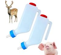 2 Pezzi Bottiglia per Latte di Agnello, Biberon per Latte di Capra da 500ml/800ml con Succhietto e Manico, Biberon per l'alimentazione di capre, per Vitelli Bottiglie per Mangiatoia per Lattes