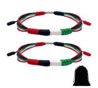 2 Pezzi Bracciale Palestina, Bracciale palestinese regolabile, bracciale intrecciato multistrato, Per Uomini Donne Accessori gioielli
