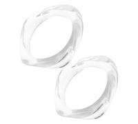2 Pezzi Bracciale Rigido in Acrilico Trasparente, Ampio, Geometrico