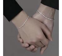 2 pezzi braccialetti a catena in acciaio inossidabile con cuore e cristallo, regalo per coppia, donna, vacanza, appuntamento, San Valentino, braccialetti abbinati, mamma, madre, festa della mamma Acci