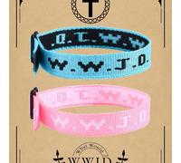 2 pezzi Braccialetti artigianali intrecciati con scritta WWJD ricamata, cosa farebbe Gesù, braccialetto intrecciato a mano per protezione, preghiera, amicizia, gioielleria cristiana ispiratrice nero+r