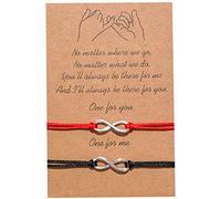 2 Pezzi Braccialetti con promesse mignolo, Regali per Braccialetti abbinati a Distanza di Coppia di Amicizia per leiDurability