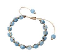 2 pezzi braccialetti fatti a mano da donna 8 mm pietra di taglio superficie diaspro ametista perline uomo yoga gioielli regali per Decorazione(Blue)