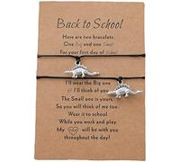 2 pezzi Braccialetti per il ritorno a scuola, Braccialetti per il primo giorno di scuola, Braccialetti coordinati per madre e figlia Braccialetti coordinati con dinosauro per donne e ragazze Convenien