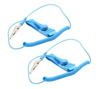 2 Pezzi Braccialetto Antistatico, Bracciale Antistatico, Cinturino da Polso ESD Anti Statico, con Cavo a Terra e Clip a Coccodrillo, per Previene Accumulo Elettricità Statica
