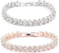 2 pezzi braccialetto di cristallo catena mano strass gioielli accessori per le donne s bel design