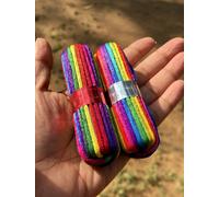 2 pezzi braccialetto religioso indiano COLORE ARCOBALENO SETA Mauli kalawa Mo...